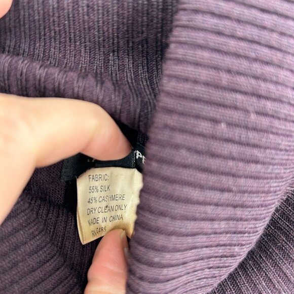 PHILIPPE ADEC Plum Purple Silk Cashmere Turtleneck Pullover Sweater Size Large - Picture 6 of 7